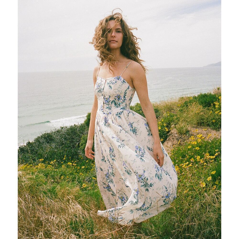 Christy Dawn The Shay Midi Dress Wildflower Bouquet Garden Summer Vacation Sz M